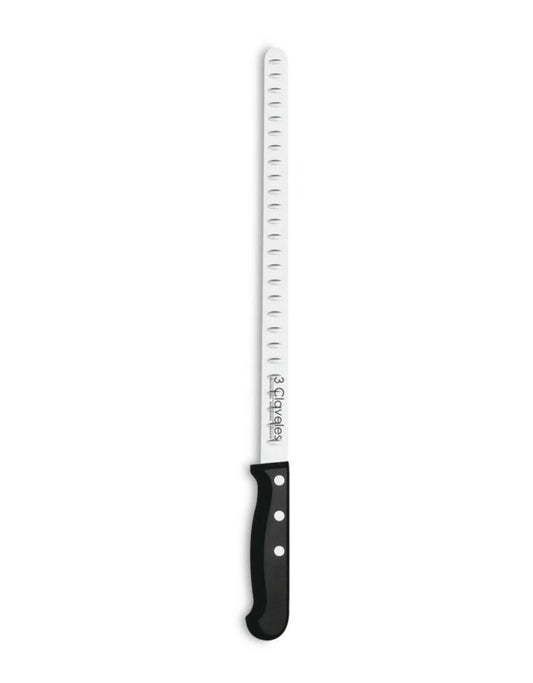 Kit couteau à jambon avec alvéoles 29cm et fusil