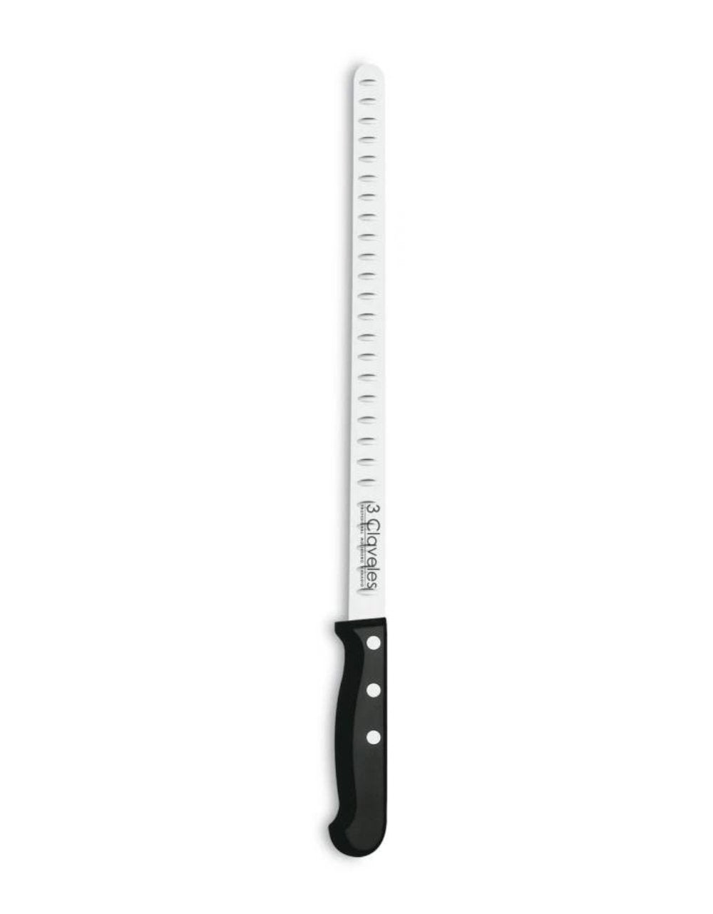 Kit couteau à jambon avec alvéoles 29cm et fusil
